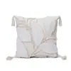 Funda de Almohada con Borlas Serie Bohemia Hecha a Medida Cómoda de Felpa Corta para Sofá Funda de Almohada para Mesita de Noche de Dormitorio