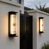 Lámpara de Pared para Exteriores Impermeable Lámpara para Pilares Lados de la Puerta Principal Lámpara de Pared para Villa Lámpara Solar con Soporte de Pared Lámpara para Jardín Exterior Patio