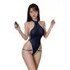 Brisa Nocturna de Primavera Deseo Puro Estilo Japonés Botón Oculto Sin Entrepierna Uniforme Escolar Body Lencería Conjunto de Tentación 1426