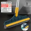 Cepillo de Ranuras en V para Limpieza de Baño Hogareño Inodoro Baño Barrido Raspado Agua Cerdas Duras Mango Largo Cepillo para Piso Dos en Uno