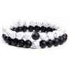 Pulsera Tejida Popular para Parejas Transfronteriza Turquesa Blanca Natural Cuentas Escarchadas Pulsera Hecha a Mano Deseo Amazon Venta Caliente