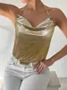 Nuevos Tops de Moda Verano 2025 Estilo Europeo y Americano Sexy Sexy Brillante Camisola para Mujer