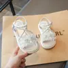Sandalias para Niñas 2026 Verano Nuevo Estilo Zapatos Estilo Ballet para Niños Zapatos de Princesa Encaje de Moño Zapatos de Suela Suave para Bebé Niña