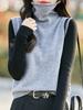 Chaleco sin mangas 100% lana pura para mujer 25 Otoño Nuevo estilo Cuello de pelo Chaleco de punto holgado para capas interiores