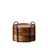 Juego de Posavasos de Madera Maciza, Estilo Nórdico Portavasos Aislante para Taza de Té Doméstica, Posavasos de Madera Creativo con Soporte, Decoración de Mesa Estilo Japonés