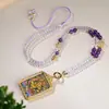 Cadena de Colgante de Cuerda con Cuentas de Amatista Natural Thangka Dios Amarillo de la Riqueza Amuleto de Buda Cadena de Collar Lujo Ligero Estilo Tibetano Estilo de Lujo Ligero