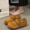 Zapatos de Mujer con Suela Gruesa y Aumento Oculto de Altura, Hechos de Piel de Vaca Suave, Zapatos de Cubierta Completa Estilo Birkenstock, Nuevos Mocasines Slip-On Otoño 2026