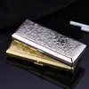 Estuche Metálico Doble para Cigarrillos Serie Patrón Floral, Portátil, a Prueba de Humedad, Resistente a la Presión, Capacidad para 14 Cigarrillos Slim, Accesorio de Fumar Creativo Personalizado