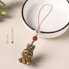 Guochao Mori Antiguo Conejo Lindo Bendición Creativa Personalidad Lindo Conejo del Zodíaco Cadena para Teléfono Móvil/Colgante para Bolso para Pareja Hombres y Mujeres