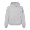 Moletom com capuz em cor sólida, estilo pullover, corte solto, masculino, adequado para primavera e outono, vibe trendy americana de design desconstruído, camisa esportiva casual