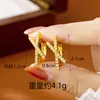 Pendientes Sencillos de Oro Arena, Modernos y Lujosos, Pendientes de Aro con Forma de Lazo Lineal Incrustados con Diamantes para Mujer, Pendientes Versátiles y Duraderos