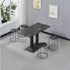 Conjunto de Mesa e Cadeiras Comercial para Lanchonetes, Restaurantes e Lojas de Chá com Leite, com uma Mesa Pequena Redonda ou Quadrada Feita de Ardósia