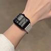 Compatible con Apple Watch 10, Apple Watch iwatch 789, generación SE2, reloj magnético de cuero ligero con patrón de bambú.