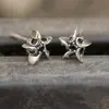 Pendientes de botón de estrella de cinco puntas retro para hombre Personalidad moderna Creativo Diamante de circón Incrustados Pendientes de moda Nicho Joyería para orejas de alta gama