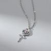 Fábrica transfronteriza venta al por mayor espinas rosa collar amantes hombres y mujeres un par de cadena de clavícula moderna colgante de flor de diamante rosa