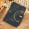 Cuaderno Estilo Antiguo Engrosado Simple Estilo Chino Bloc de Notas Negocio Retro Hebilla Magnética Libro de Registro Diario Encuadernado en Espiral