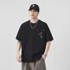 Camiseta de manga corta para hombre, estilo japonés blanco con bordado de palmera de coco en el bolsillo, nueva de 2026, corte holgado, marca de moda, camisa fresca y transpirable