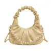 Bolsa de Mão Super Popular para Mulheres de Comércio Exterior 25 Novo Design de Nicho Bolsa Nuvem Plissada Elegante Versátil de Ombro Único Transversal