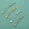 Cadena extendida con forma de corazón de melocotón chapada en oro de plata esterlina S925, cadena tipo O, pulsera de cuentas hecha a mano, collar con ajuste, además de accesorios de cadena.
