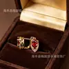 Brincos de Zircônia Vermelho Sangue de Pombo Exquisitos Microincrustados em Formato de Gota d'Água de Alto Padrão para Mulheres, Luxo Leve, Moda Retrô Francesa de Nicho