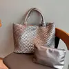 Nova Bolsa Grande Portátil para Mamães Bolsa de Mão Tecida Leve Grande Capacidade Bolsa Tote de Praia Bolsa Cesta de Legumes Tamanho Grande
