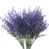 Direto da fábrica transfronteiriço simulação planta verde violeta camélia combinação de buquê decoração de flor de plástico de simulação verde para exterior