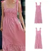 Vestido de Alça Verão 8822 Listrado Elegante com Laço na Cintura Estilo Europeu e Americano Marca Z 2026 Lançamento Feminino Za