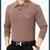Otoño 2024 Nueva camiseta de manga larga para hombre Polo de hombre Combinación versátil Moda de negocios Solapa Casual Top