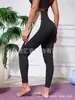 Calça Esportiva Yoga Feminina Europeia e Americana Transfronteiriça Levanta Bumbum Modeladora Color Block Cropped Legging Esportiva Leggings Femininas