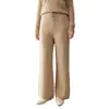 Pantalones de Cachemir Grueso de Cintura Alta con Caída y Pierna Ancha de Punto Recto Largos hasta el Suelo Pantalones Cálidos para Mujer