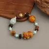 Pulseira de Cabacinha Multi-Tesouro de Sândalo Sândalo Turquesa Joias Artesanais Barraca de Joias Pulseira Nova Atacado