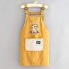 Bata Impermeable de Moda para Cocina Casera de Mujer Delantal de Manga Larga Ropa de Trabajo Estilo Coreano de Dibujos Animados con Texto Imprimible