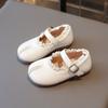 Mocassins Femininos 2023 Novo Estilo Primavera e Outono Estilo Britânico Sapatos de Couro para Bebê Menina Sapatos Pequenos de Couro Infantis Pretos