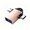 Adaptador Otg Leitor de Cartão Pen Drive USB para Celular Duas em Uma Micro V8 Tipo C para Usb3.0 Cabeça de Conversão Tc