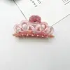 Grampo de Cabelo com Design de Coroa Oca Clip Presilha de Disco Colorida Retro para Parte de Trás da Cabeça Grampo Tubarão de Temperamento Placa de Ácido Acético Acessórios de Cabelo