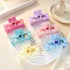 Pinza para el pelo estilo coreano estilo ins, pinza de garra cuadrada de flor, elegante de alta gama, accesorios para el pelo para moño en la parte posterior de la cabeza, pinza de tiburón