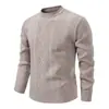 Suéteres de otoño e invierno para hombre, forrados de polar y engrosados, tejido cálido casual de cuello redondo para hombres mayores y de mediana edad