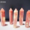 Columna de cristal natural de venta caliente transfronteriza, columna hexagonal de punta única, columna de cristal pulido de piedra bruta multimatérica al por mayor