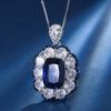 Joyería Zhuang sheng base de cobre chapado en oro traje de joyería simulación cristal azul puntiagudo traje retro avanzado femenino 10*14-8*10