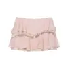 Estilo Europeo y Americano Verano Ropa de Mujer Rosa Plisado Bloques de Color Camisola Top y Falda, Otros Materiales de Poliéster