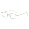 Transfronterizos Nuevos Fotocromáticos Full-Metal Cuadrados Estilo Old Money Gafas para Miopía Xiaohongshu Pura Pasión Moda Trendy