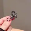 Presilha de Garra Mini Brilhante com Garra de Diamante Estilo Coreano, Piranha Pequena Delicada com Strass para Mechas, Presilha Lateral de Princesa para Mulheres com Pérolas