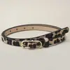 Venta Caliente en el Extranjero Nuevo Estilo Hebilla Falsa Cinturón de Mujer Cinturilla Delgada para Mujer Aspecto de Alta Gama Estampado de Leopardo Negro Versátil Cinturón Fino para Pantalones