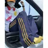 Pantalones de Tres Rayas para Hombre, Verano Nicho Bloques de Color Rectos Sueltos Casuales Deportivos, Pantalones de Hombre con Acabado de Alta Gama para Verano