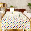 Toalha de Mesa Descartável Atacado Impermeável e à Prova de Óleo Tapete de Mesa para Jardim de Infância Festa de Aniversário Pontos Coloridos Peva Toalha de Mesa de Plástico