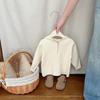 Chaqueta de Punto Artística Estilo Coreano para Bebés Niñas, Temporada de Primavera y Otoño, Elegante y Versátil, Sudadera con Capucha de Manga Larga, Casual y Moderna