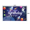 Fronteira Amazon Temu Xiyin Aliexpress Fundo de Tecido Tema Espaço Sideral Astronauta Alienígena Foguete Banner