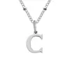 Colar Pingente Carta Transfronteiriça Moda Estilo Ins Colar com Corrente Bolinha Colar Curto Feminino de Aço Titânio Corrente da Clavícula