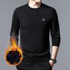 Homens forrados de lã novo casual inverno engrossado moda pescoço redondo jovens esportes camiseta casual homens casuais