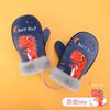 Guantes de invierno para niños para exteriores cálidos a prueba de viento de terciopelo con cordón antipérdida lindos de dibujos animados guantes de bebé al por mayor
